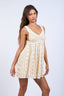 Sky to Moon - Vintage Chenille Jacquard Ruffle Lace Mini Dress