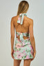 Sky to Moon - Floral Halter Open Back Waist Tie Mini Dress