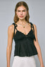 Sky to Moon - Crochet Tie Strap Ruffle Top