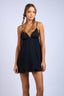 Sky to Moon - Solid Sweetheart Neck Ruffle Trim Mini Dress