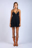 Sky to Moon - Solid Sweetheart Neck Ruffle Trim Mini Dress