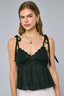 Sky to Moon - Crochet Tie Strap Ruffle Top