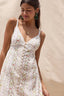 Sky to Moon - Striped Floral Open Back Tie Plain Mini Dress