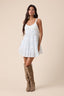 Sky to Moon - Pastel Floral Crochet Bust Mini Dress