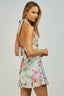 Sky to Moon - Floral Halter Open Back Waist Tie Mini Dress