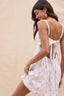 Sky to Moon - Muted Pink Floral Open Back Tie Mini Dress