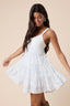 Sky to Moon - Pastel Floral Crochet Bust Mini Dress