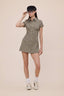 Sky to Moon - Vintage Checker Collar Short Sleeve Mini Dress