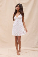 Sky to Moon - Muted Pink Floral Open Back Tie Mini Dress