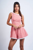 Sky to Moon - Checker Print Mini Romper
