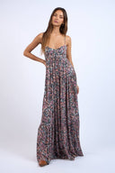 Sky to Moon - Black Floral Open Back Maxi Dress