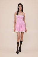 Sky to Moon - Lovely Plaid Tie Strap Fit & Flare Mini Dress