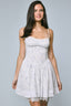 Sky to Moon - Pale Pastel Floral Lace Down Fit & Flare Mini Dress