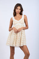 Sky to Moon - Vintage Chenille Jacquard Ruffle Lace Mini Dress