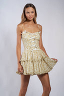 Sky to Moon - Morning Glory Ribbon Point Riffle Trim Mini Dress