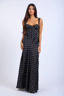 Sky to Moon - Polka Dot Corset Style Fit & Flare Maxi Dress