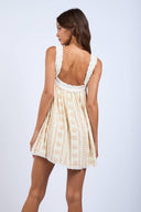 Sky to Moon - Vintage Chenille Jacquard Ruffle Lace Mini Dress