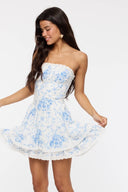 Sky to Moon - Soft Floral Mini Tube Dress