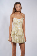 Sky to Moon - Morning Glory Ribbon Point Riffle Trim Mini Dress