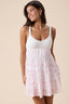 Sky to Moon - Pastel Floral Crochet Bust Mini Dress