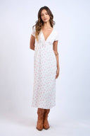 Sky to Moon - Floral V-Neck Straight Long Dress