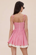 Sky to Moon - Lovely Plaid Tie Strap Fit & Flare Mini Dress