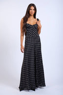 Sky to Moon - Polka Dot Corset Style Fit & Flare Maxi Dress