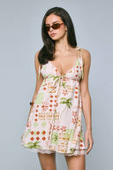 Sky To Moon - Palm Tree Strap Lace Mini Dress