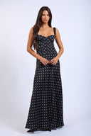 Sky to Moon - Polka Dot Corset Style Fit & Flare Maxi Dress