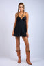 Sky to Moon - Solid Sweetheart Neck Ruffle Trim Mini Dress