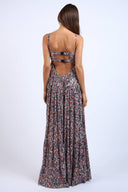 Sky to Moon - Black Floral Open Back Maxi Dress