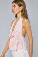 Sky to Moon - Floral Halter Top
