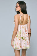 Sky To Moon - Palm Tree Strap Lace Mini Dress