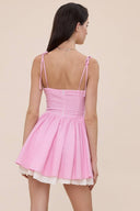 Sky to Moon - Lovely Plaid Tie Strap Fit & Flare Mini Dress