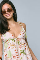 Sky To Moon - Palm Tree Strap Lace Mini Dress