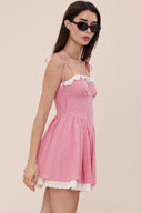 Sky to Moon - Lovely Plaid Tie Strap Fit & Flare Mini Dress