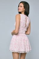 Sky to Moon - Floral Boat Neck Flare Mini Dress