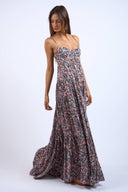 Sky to Moon - Black Floral Open Back Maxi Dress
