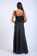 Sky to Moon - Polka Dot Corset Style Fit & Flare Maxi Dress