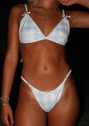 Bella Triangle Bikini Top - Blue Check