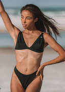 Erika Fixed Triangle Bikini Top - Black