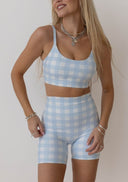 BHE Active Scrunch Shorts - Blue Check