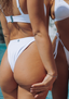 Isobel Thin Strap Bikini Bottoms - White
