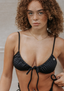 Molly Ruched Bikini Top - Black