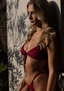 Molly Ruched Bikini Top - Wine