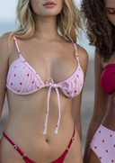 Molly Ruched Bikini Top - Strawberry