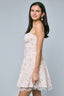 Sky to Moon - Pale Pastel Floral Lace Down Fit & Flare Mini Dress