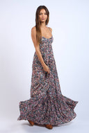 Sky to Moon - Black Floral Open Back Maxi Dress