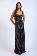 Sky to Moon - Polka Dot Corset Style Fit & Flare Maxi Dress