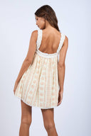 Sky to Moon - Vintage Chenille Jacquard Ruffle Lace Mini Dress